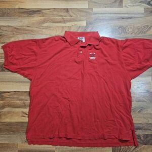 Vintage NBA Chicago Bulls Lee Sport Polo Shirt Mens Size XXL Red Short Sleeve